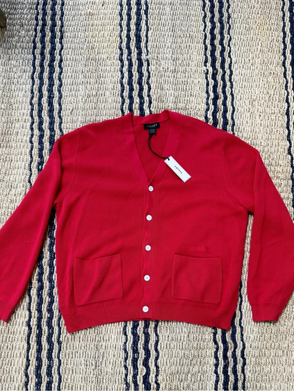 Tilley Men’s Red V-Neck Button Cardigan